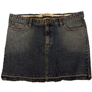GAP Women’s 16 Stretch Denim Mini Skirt Jean Y2K Frayed Hem 5 Pocket Style